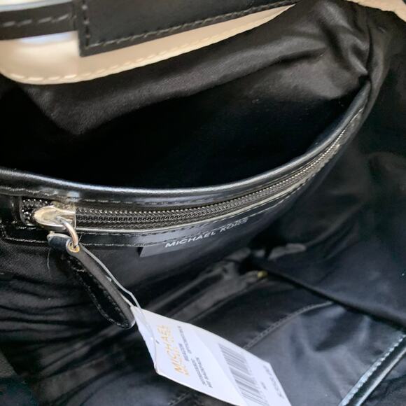 MICHAEL KORS Optic White & Black Nylon BEACON Medium Size Backpack Handbag - Picture 11 of 16